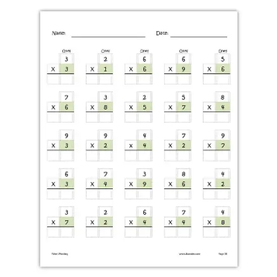 One Page A Day Single Digit Multiplication Workbook and Dry Erase Poster Math Kit - Channie's image {6}