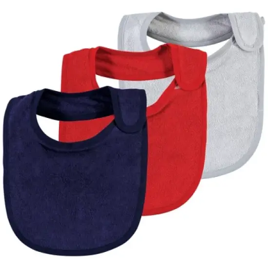 Hudson Baby Infant Boy Rayon from Bamboo Bib, Burp Cloth and Washcloth 10Pk, Red Blue, One Size image {4}