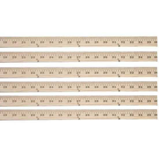 Westcott&reg; Wood Yardstick, 36", Pack of 6 image {3}