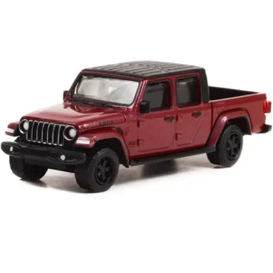 2021 Jeep Gladiator Willys Truck Snazzberry Red Met. w/Black Top "Battalion 64" Release 2 1/64 Diecast Model Car by Greenlight image {1}