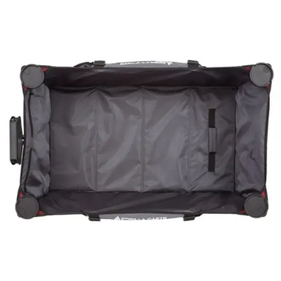 Gorilla Carts 7 Cubic Feet Foldable Collapsible Durable All Terrain Utility Pull Beach Wagon with Oversized Bed and Built In Cup Holders, Red image {3}