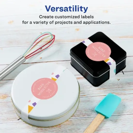 Avery Matte White Wraparound Band Labels with Sure Feed, 2-3/8" x 8", 750 White Labels, Permanent Label Adhesive, Laser/Inkjet Printable Labels image {1}