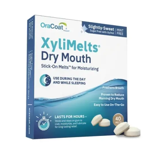 OraCoat XyliMelts for Dry Mouth Relief Slightly Sweet image {1}