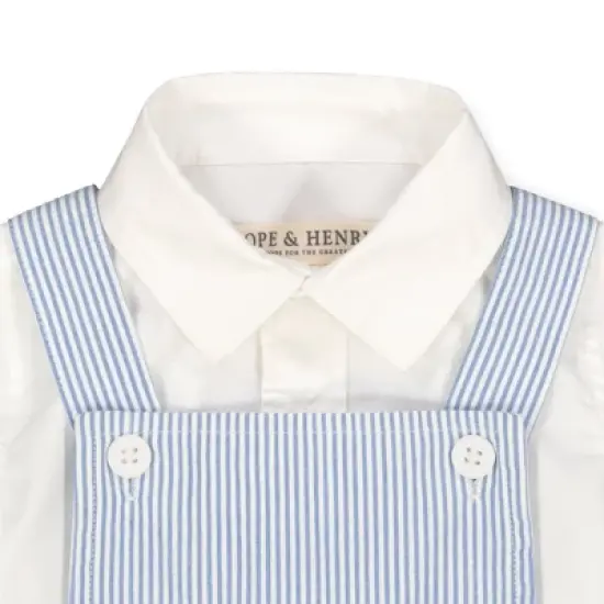 Hope & Henry Baby Organic Cotton Dapper Shortie Overall Set image {1}