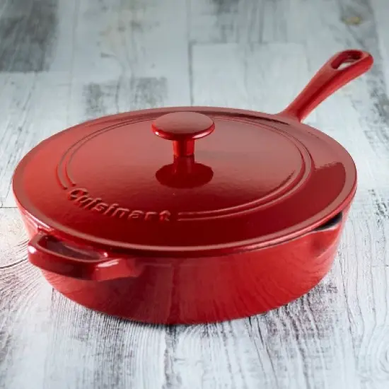 Cuisinart Chef's Classic 4.25qt Enameled Cast Iron Chicken Fryer CI45-30CR - Red image {1}