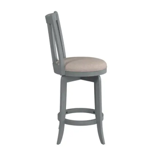 25.75" Savana Swivel Counter Height Barstool Blue (Wirebrush)/Cream - Hillsdale Furniture image {4}