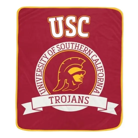 NCAA USC Trojans Crest Ultra Soft Blanket image {2}