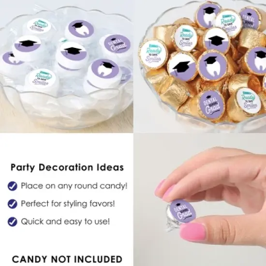 Big Dot of Happiness Dental School Grad - Dentistry and Hygienist Graduation Party Small Round Candy Stickers - Party Favor Labels - 324 Count image {4}