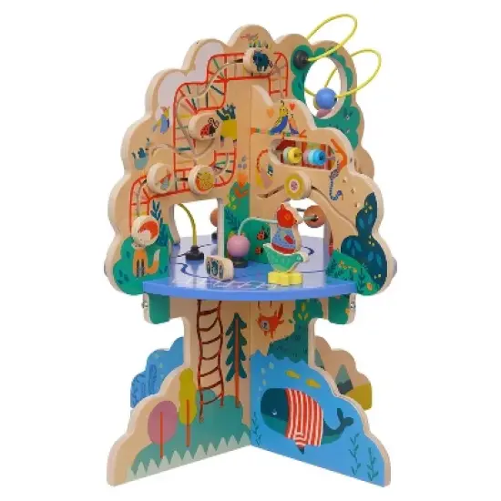 Manhattan Toy Playground Adventure Wooden Toddler Activity Center with Gliders, Abacus Track, Spinners, Spring Toys and Bead Runs image {2}