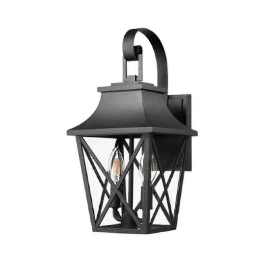 Gulches Outdoor Wall Lights - Black Industrial Lanterns & Sconces with Glass for Porch, Patio, and Garage (16.5-Inch & Large Options) image {10}