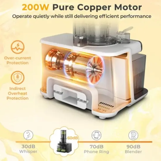 Costway Cold Press Juicer Machine Professional Slow Masticating Juicer with Reverse Button image {9}