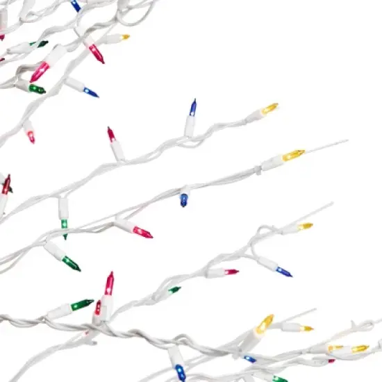 Northlight 6' Prelit Artificial Christmas Tree White Lighted Cascade Twig Outdoor Decoration - Multi-Color Lights image {8}