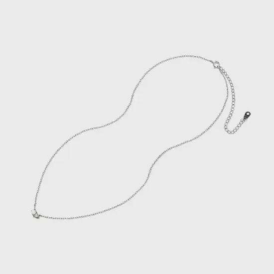 Sterling Silver Cubic Zirconia Pendant Necklace - A New Day&trade; Silver image {2}