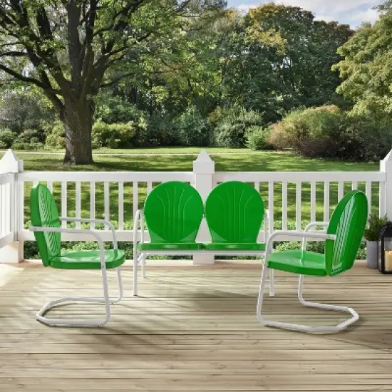 Griffith 3pc Outdoor Seating Set - Kelly Green - Crosley image {4}
