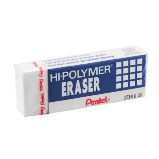 Pentel Hi-Polymer Erasers - 4ct: White PVC, Writing Utensil, Right/Left-Handed, Stationery & Office Supplies image {4}