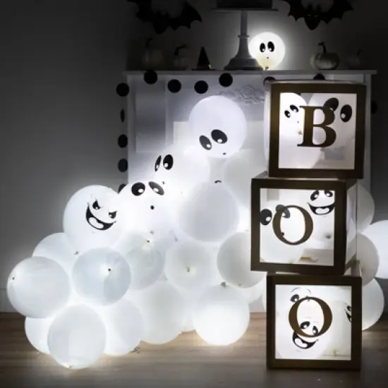 iLLoom Balloon 5ct Latex Ghost White image {4}