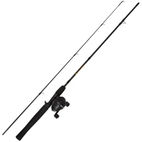 Fishing Pole - 64-Inch Fiberglass and Stainless Steel Rod and Pre-Spooled Reel Combo for Lake, Pond and Stream Casting by Leisure Sports (Black) image {1}