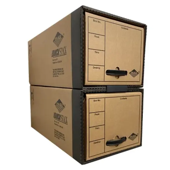 UOFFICE Pack of 2 Quick Stack Drawer File Boxes, 24" x 12.5" x 10.5", image {3}