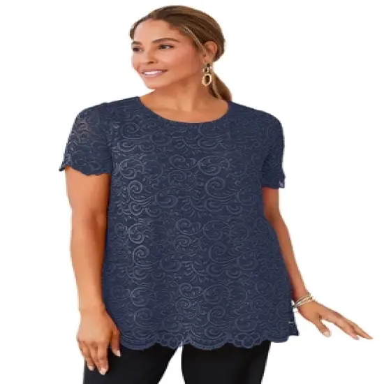 Jessica London Women&rsquo;s Plus Size Lace Tunic image {5}