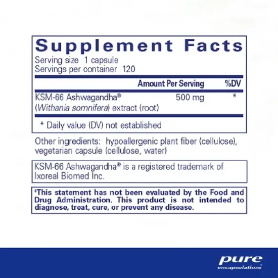 Pure Encapsulations Ashwagandha - Supplement for Thyroid Support, Joints, Adaptogens, Focus, and Memory image {1}