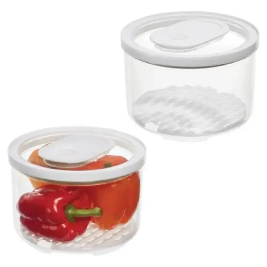 iDesign Round Produce Bin with Drainage Tray and Lid image {10}