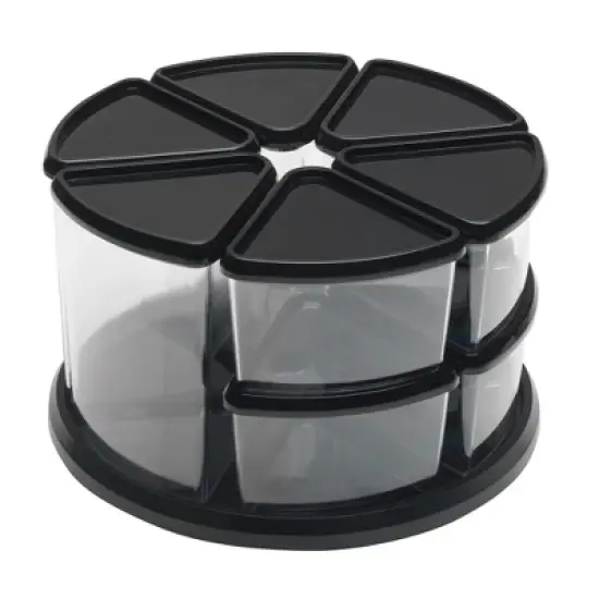 Deflecto&reg; Carousel Rotating Organizer, 9-Bin, Black image {3}