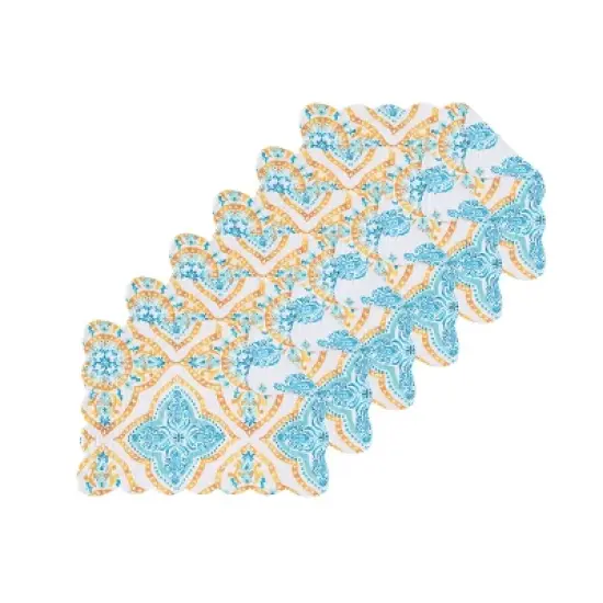 C&F Home Terrace Medallion Cotton Quilted Reversible Placemats Set of 6, 13" x 19" image {6}