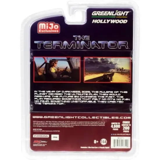 1983 Jeep CJ-7 Renegade Red w/ Sarah Connor Figure "The Terminator" (1984) Movie Ltd Ed 4,600 pcs 1/64 Car by Greenlight image {1}