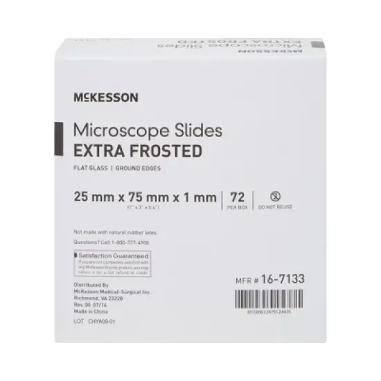 McKesson Glass Microscope Slides Extra-Frosted End 1 X 3 Inch X 1 mm image {3}