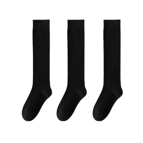 Anna-Kaci Women's 3-Pack Ribbed Knee High Compression Socks Seamless Toe Slim Fit Design image {7}