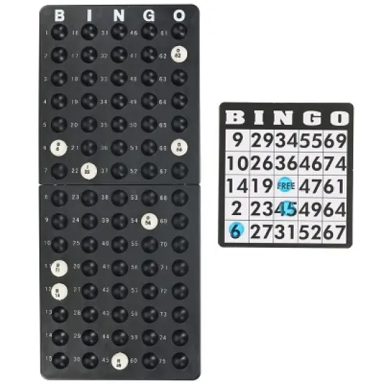 WE Games Complete Bingo Game Set with Black Bingo Cage Large Master Board Plastic Bingo Balls, Bingo Set for Family Games, Outdoor Games for Adults image {3}