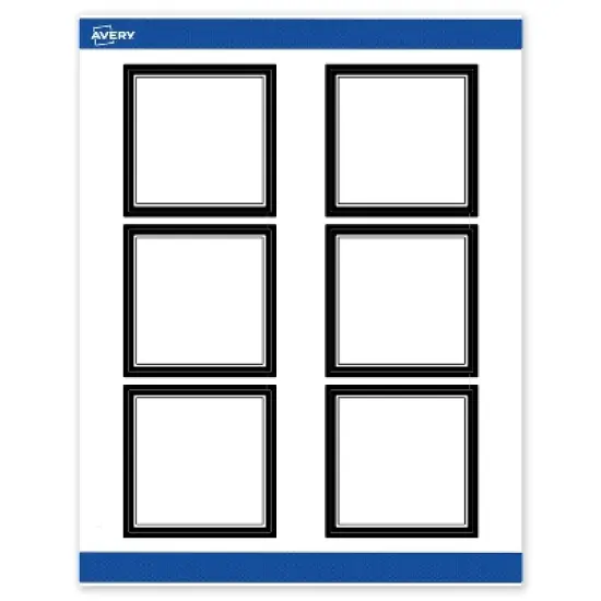 Avery Printable Square Labels, Double Black Border, 3" x 3", Matte White Square Labels, Permanent, Laser/Inkjet, 60ct, Great for Product Labels image {8}