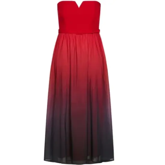 Women's Plus Size  Ombre Lust Maxi Dress - ruby | CITY CHIC image {2}