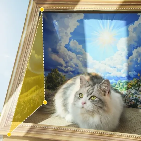 FairyLand&trade; - Oil Painting Cat Scratcher Bed &ndash; Cardboard Cat Scratching Lounge with Artistic Frame Design, Sturdy Corrugated Board, Cat Furniture image {2}