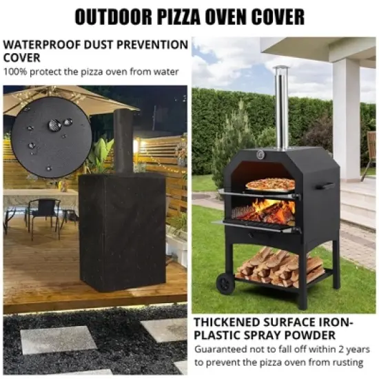 Acekool Wood-Fired Pizza Oven on Wheels for Outside image {6}