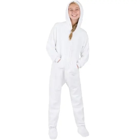 Footed Pajamas - In The Clouds Kids Hoodie Chenille Onesie image {2}