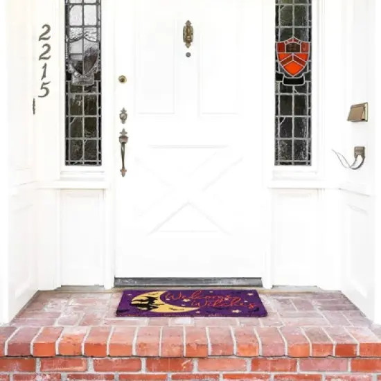 Juvale Halloween Welcome Witches Coir Door Mat Welcome Doormat Indoor Outdoor Nonslip Front Rugs 30 x 17 image {1}