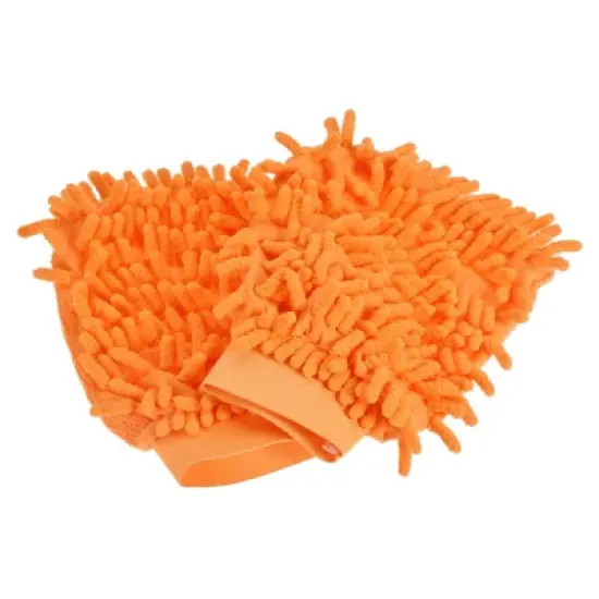 Unique Bargains Microfiber Chenille Mitt Reusable Scratch-Free Cleaning Gloves Wash Sponge for Home Kitchen image {1}