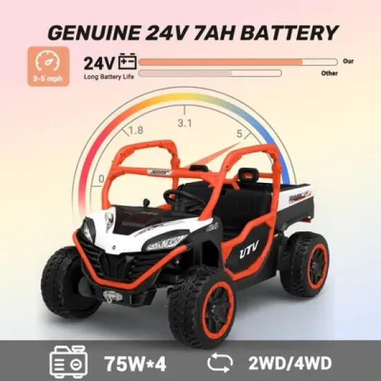 ANPABO 24V Truck Two Seater With Remote And Bluetooth image {2}