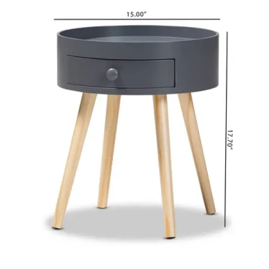 Jessen 1 - Drawer Wood Nightstand - Baxton Studio image {1}