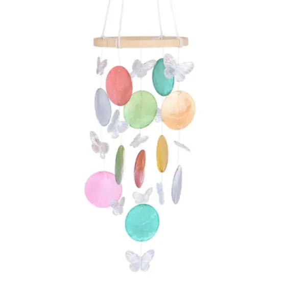 Unique Bargains Outdoor Decorative Seashell Handcrafted Wind Chime 4.7" x 13.8" Colorful 1 Pc image {6}