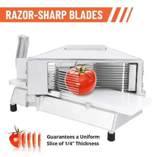 Tomato Slicer, Commercial Stainless Steel 1/4" Slicer with Built-in Cutting Board for Restaurant & Home image {1}