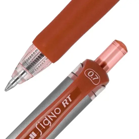 uni-ball uniball Signo RT Gel Pens Medium Point 0.7mm Red Ink Dozen (65942) image {1}