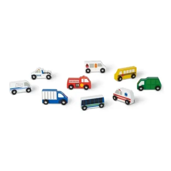 Melissa & Doug Wooden Town Vehicles Set image {2}