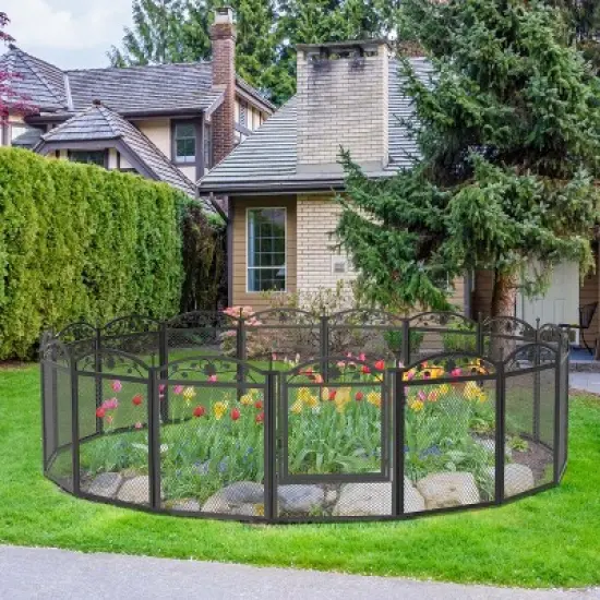 8 Panels Heavy Duty Metal Dog Playpen Pen Pet Whelping Playpen Cage with Waterproof Fertility Mat for Indoor Outdoor Garden Puppy Play Exercise image {8}