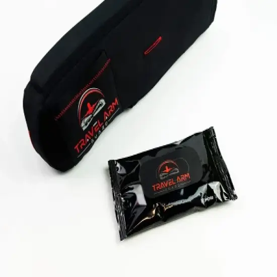 Travel Arm Guard Airplane Armrest Covers  | 2 Sleeves in the Package, Black image {1}