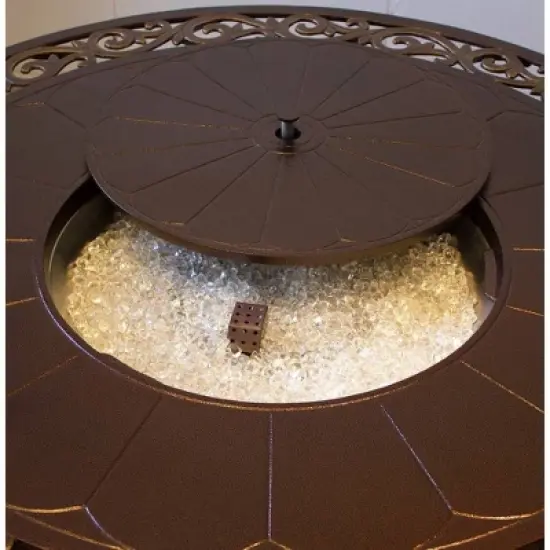 Rectangular Aluminum Outdoor Propane Fire Pit with Scroll Design - AZ Patio Heaters image {3}