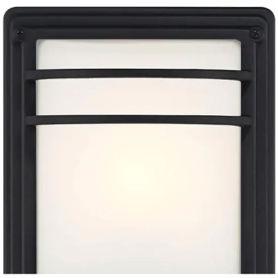 John Timberland Habitat 11" High Modern Outdoor Wall Sconce Light Fixture Mount Porch House Exterior Weatherproof Black Metal Frosted Glass Shade image {2}