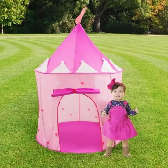 Toy Time Kids' Foldable Popup Princess Castle Play Tent With Carrying Bag - Pink image {6}