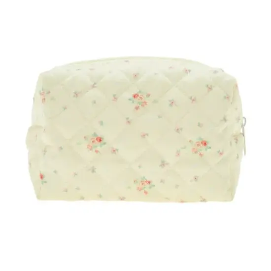 Unique Bargains Small Flower Makeup Bag Beige 1 Pc image {3}